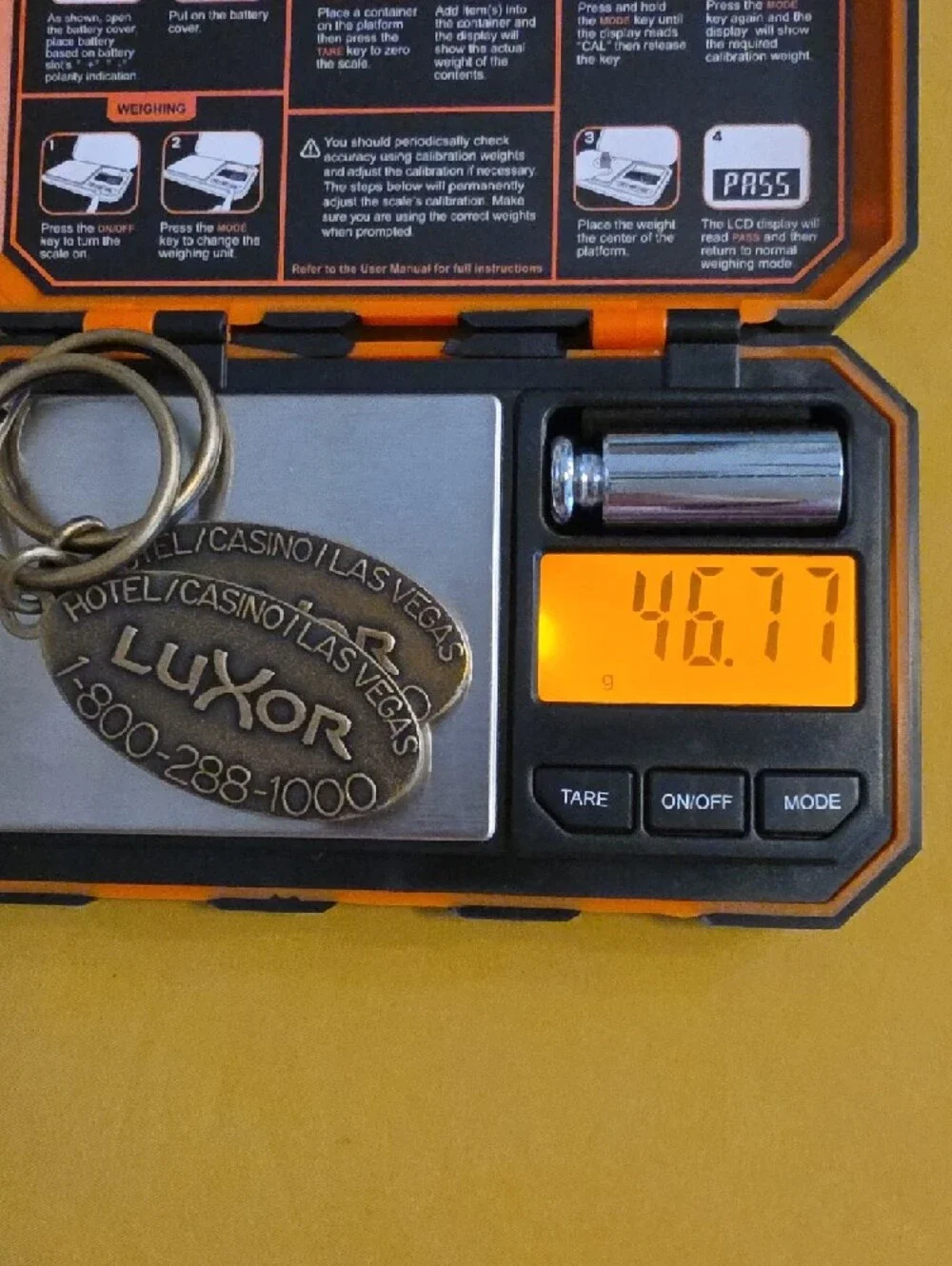 2 Luxor Hotel & Casino Las Vegas ▪︎ Vintage Brass Keychains ▪︎ Circa 1993